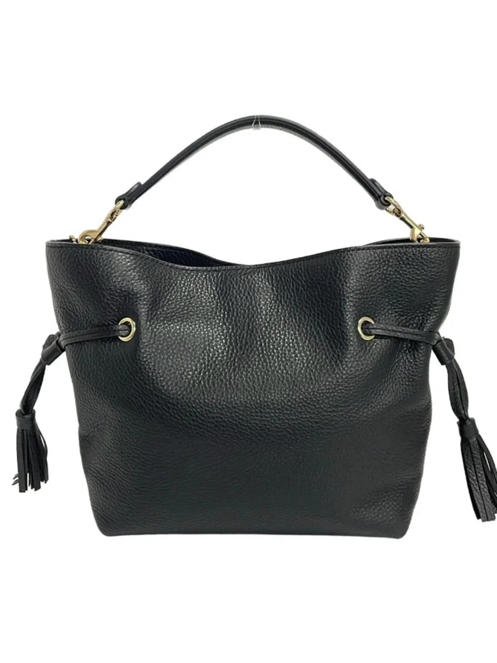 COACH ANDY BLACK PEBBLE LEATHER HANDBAG CA-213 EMBOSSED HIRSE CARRIAGE